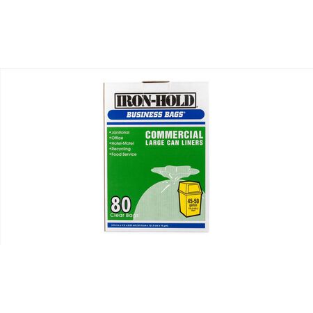 Iron-Hold 50 gal No Scent Scent Drum Liners Twist Tie 80 pk 0.55 mil