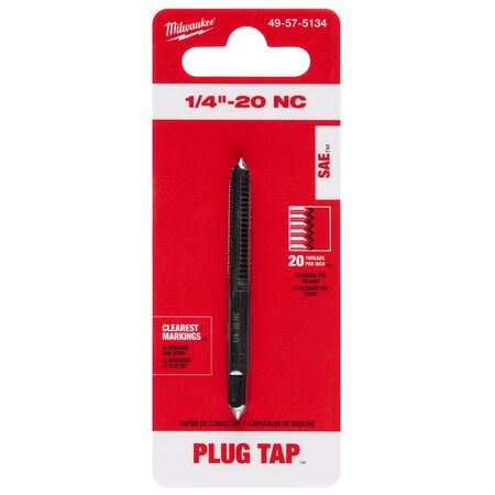 Milwaukee SAE 1/4-20 NC Straight Flute Plug Tap