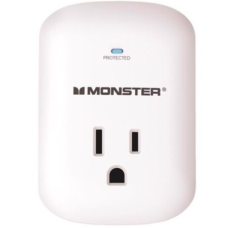 Monster Just Power It Up 0 ft. L 1 outlets Wall Tap Surge Protector White 1200 J