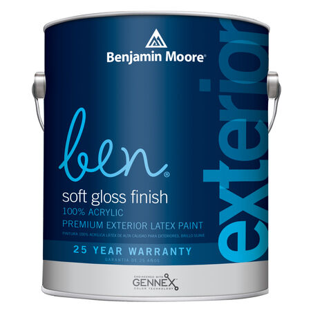 Benjamin Moore Ben Soft Gloss White Paint Exterior 1 gal