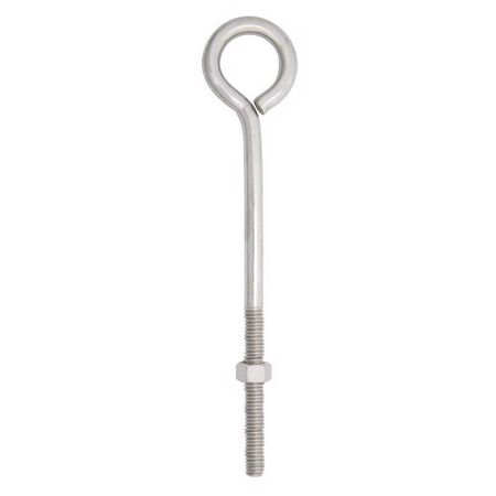 Hampton 3/8 in. X 8 in. L Stainless Stainless Steel Eyebolt Nut Included