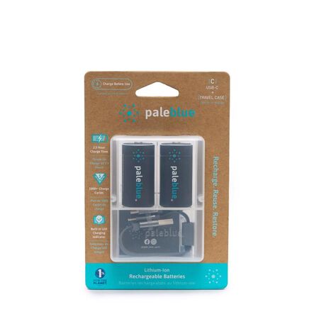 Pale Blue Earth C Lithium Batteries 2 Pack Clamshell