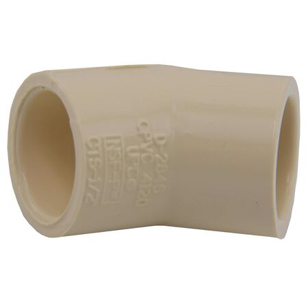 Charlotte Pipe 1/2 in. Socket X 1/2 in. D Socket CPVC 45 Degree Elbow 1 pk