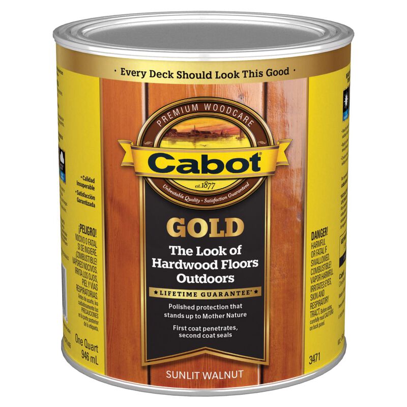 Cabot Gold Satin 3471 Sunlit Walnut Deck Varnish 1 qt Stine Home
