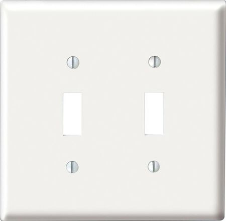 Leviton White 2 gang Nylon Toggle Wall Plate 1 pk