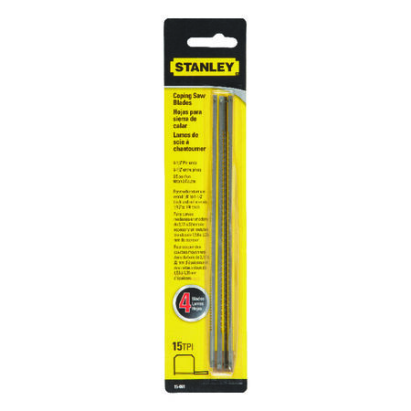Stanley 6-1/2 in. Steel Coping Saw Blade 15 TPI 4 pk