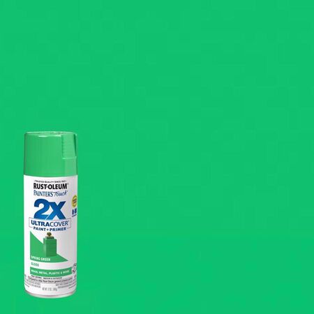 Rust-Oleum Painter's Touch 2X Ultra Cover Gloss Spring Green Paint+Primer Spray Paint 12 oz