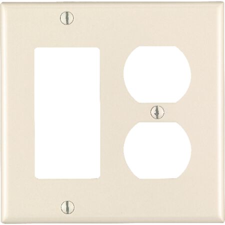 Leviton Almond 2 gang Thermoset Plastic Decorator/Duplex Wall Plate 1 pk