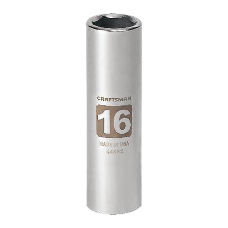 Craftsman 16 mm X 1/2 in. drive Metric 6 Point Deep Deep Socket 1 pc