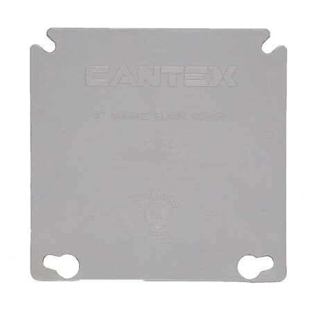 Cantex EZ Box New and Old Work Square PVC 2 gang Ring Cover Gray
