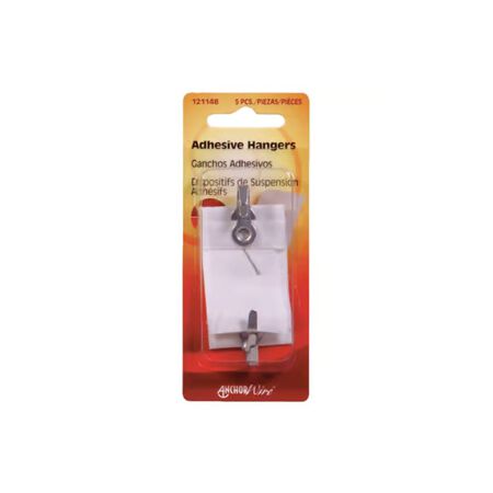 HILLMAN Steel-Plated Clear Adhesive Hangers 1-1/2 lb. 5 Pack