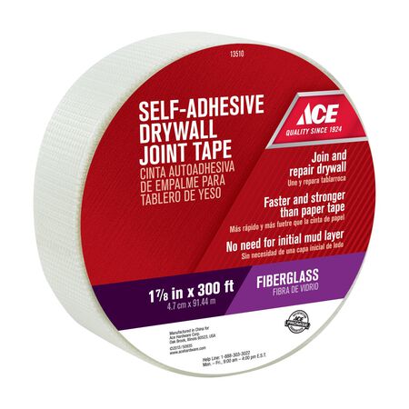 Ace 300 ft. L X 1-7/8 in. W Fiberglass Mesh White Self Adhesive Drywall Joint Tape