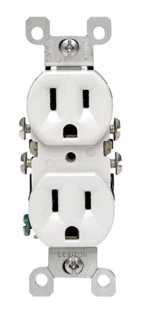 Leviton 15 amps 125 V Duplex White Outlet 5-15R 1 pk