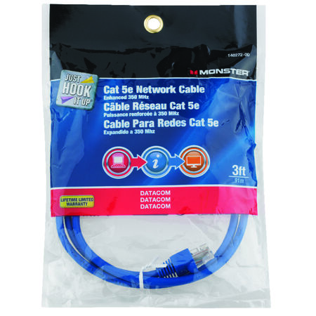 Monster Just Hook It Up 3 ft. L Category 5E Networking Cable