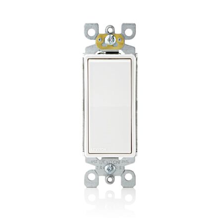 Leviton 15 amps 3-Way Antimicrobial Treated Rocker AC Quiet Switch White 1 pk
