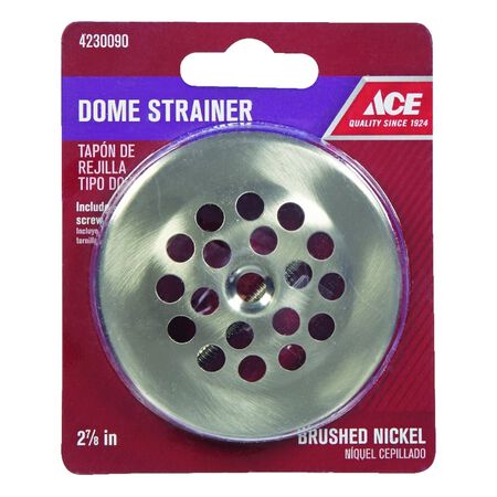 Ace 2-7/8 in. Brushed Nickel Nickel Dome Strainer