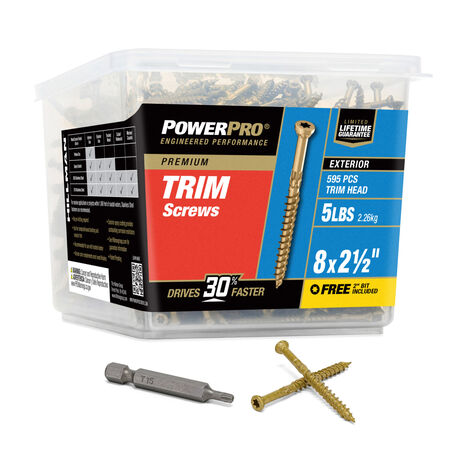 Power Pro® Premium Bronze Exterior Trim Screws (#8 x 2-1/2 in.) - 595 pc