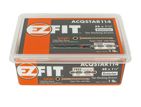 EZ Exterior Screws #8 x 1-1/4" T-25 Star 1 lb.