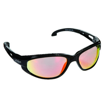 Edge Eyewear Dakura Safety Glasses Red Mirror Lens Black Frame 1 pc