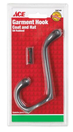 Ace 3-1/2 in. L Oil Rubbed Bronze Brown Metal Medium Garment Hook 1 pk