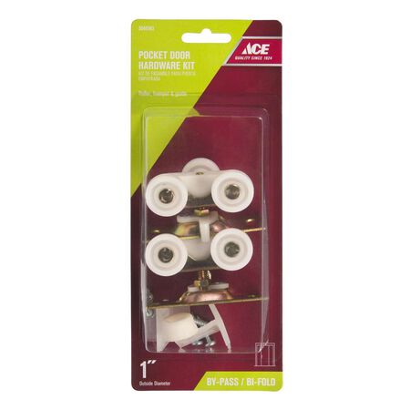 Ace White Plastic/Steel Pocket Door Hardware 1 pc