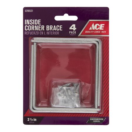 Ace 3-1/2 in. H X 4.75 in. W X 3-1/2 in. D Steel Inside L Corner Brace