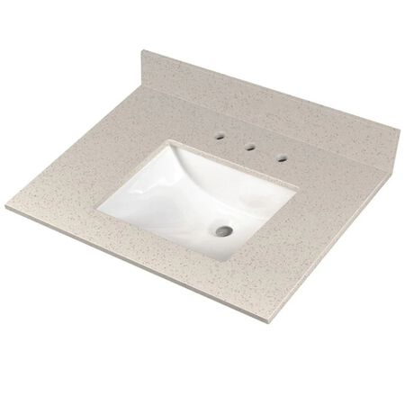MSI Iced White 37 in.x 22 in. Polished Vanity Top
