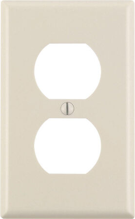 Leviton Almond 1 gang Thermoset Plastic Duplex Outlet Wall Plate 1 pk