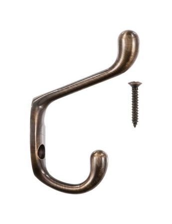 Ace Medium Heavy Duty Coat and Hat Hook 3 in. L Brass