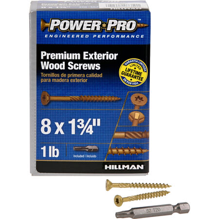 Power Pro Exterior Wood Screws 8 x 1-3/4" Star Drive Flat Head 1lb
