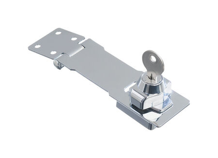 Ace Chrome 4-1/2 in. L Keyed Hasp Lock