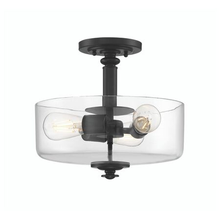 Craftmade Dardryn 3 Light Convertible Semi Flush in Flat Black (Clear Glass)