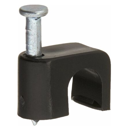 Gardner Bender PCS-1600T Masonry Coaxial Staple, ¼ in.., Clip-on, Secures RG-6 / RG-6Q / RG-59, Polyethylene - UV Resistant, Splinter Free, 25 Pk., Black