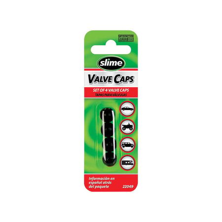 Slime Plastic Tire Valve Caps Black