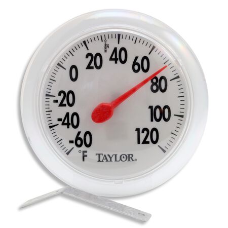 Taylor Dial Thermometer Plastic White 6 in.
