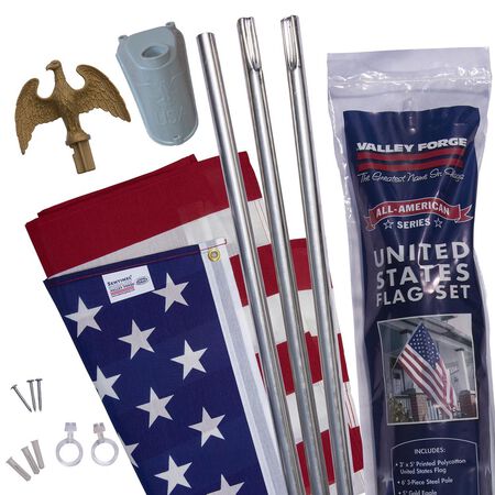 Valley Forge American Flag Kit 36 in. H X 60 in. W