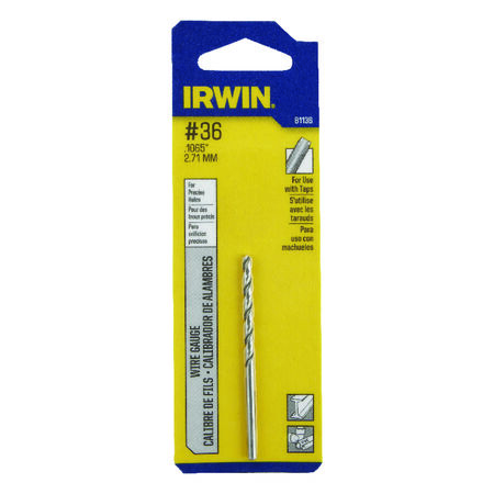 Irwin #36 X 2-1/2 in. L High Speed Steel Jobber Length Wire Gauge Bit 1 pk