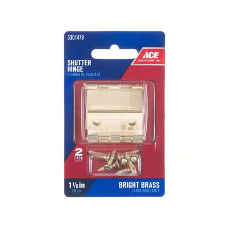 Ace 1-1/2 in. L Bright Brass Shutter Hinge 2 Pack