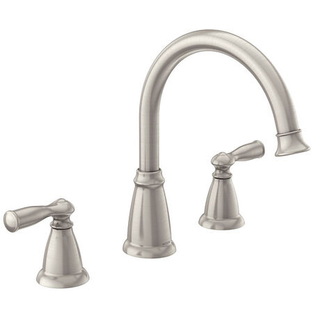 Banbury Spot Resist Brushed Nickel Two-Handle High Arc Roman Tub Faucet
