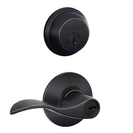 Schlage Aged Bronze Zinc Deadbolt and Entry Door Knob