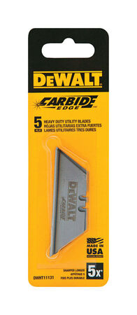 DeWalt Carbide Edge Steel Heavy Duty Utility Blade 2-1/2 in. L 5 pc