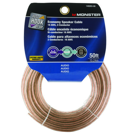 Monster Just Hook It Up 50 ft. L Speaker Wire AWG