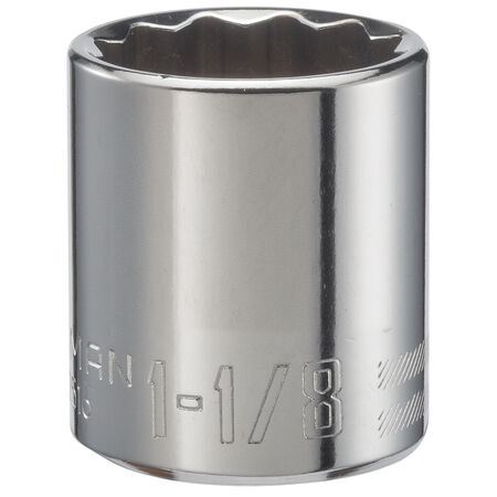 Craftsman 1-1/8 in. X 1/2 in. drive SAE 12 Point Standard Shallow Socket 1 pc
