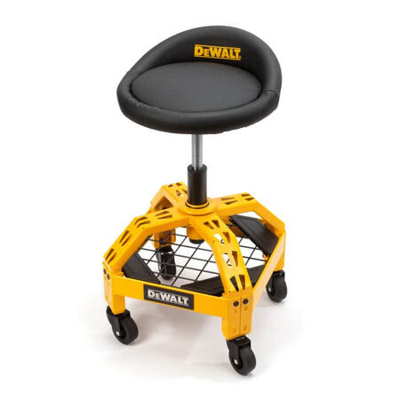 Adjustable shop stool with casters
