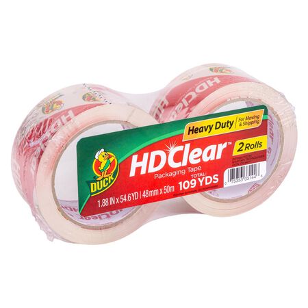 Duck HD Clear 1.88 in. W X 54.6 yd L Heavy Duty Packaging Tape 2 pk