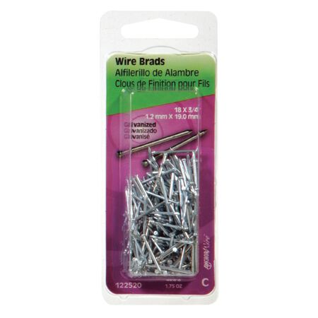 HILLMAN 18 Ga. X 3/4 in. L Galvanized Steel Brad Nails 1 pk 1.75 oz