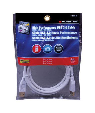 Monster 6 ft. L White USB Cable