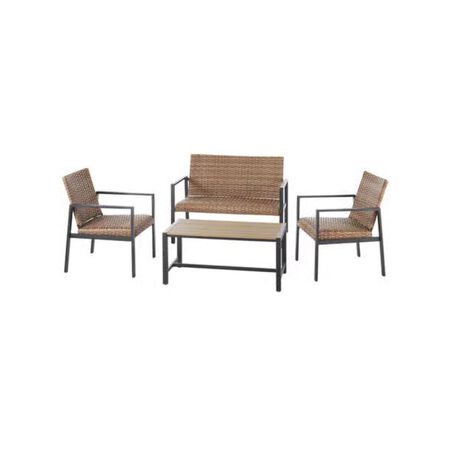 Living Accents Amato Brown Steel Frame Loveseat Set