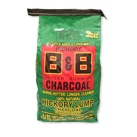 B&B Charcoal All Natural Hickory Lump Charcoal 8 lb