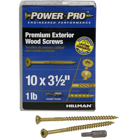 Power Pro Exterior Wood Screws 10 x 3-1/2" Star Drive Flat Head 1lb